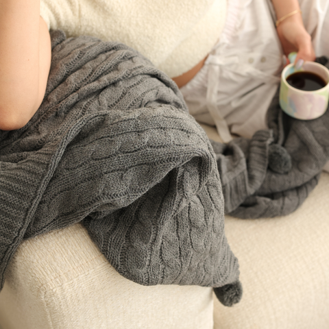 Nova Triko Throw Örtü 130x150 cm Füme