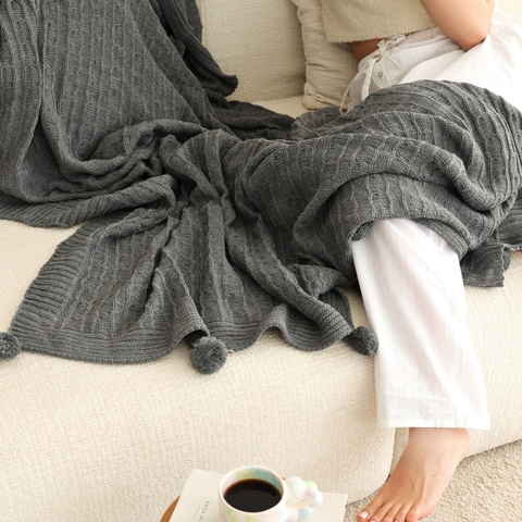 Nova Triko Throw Örtü 130x150 cm Füme