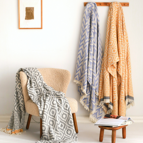 Havana %100 Pamuk Müslin Koltuk Örtüsü 200x220 cm Lila