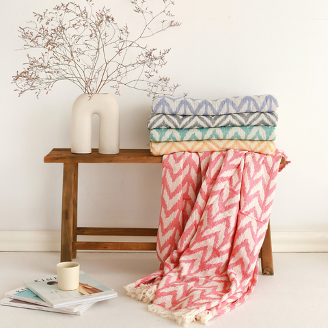 Havana %100 Pamuk Müslin Koltuk Örtüsü 200x220 cm Turkuaz