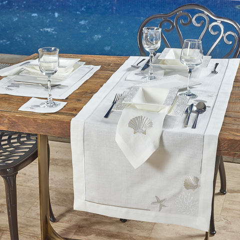 Shell Leke Tutmaz Keten Amerikan Servisi 30x50 cm Gold (2'li Set)