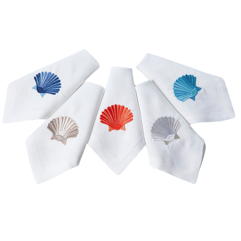 Shell Leke Tutmaz Keten Peçete 45x45 cm Lacivert (2'li Set)