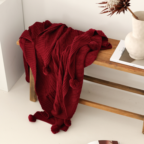 Nova Triko Throw Örtü 130x150 cm Bordo