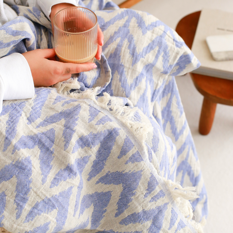 Havana %100 Pamuk Müslin Koltuk Örtüsü 200x220 cm Lila