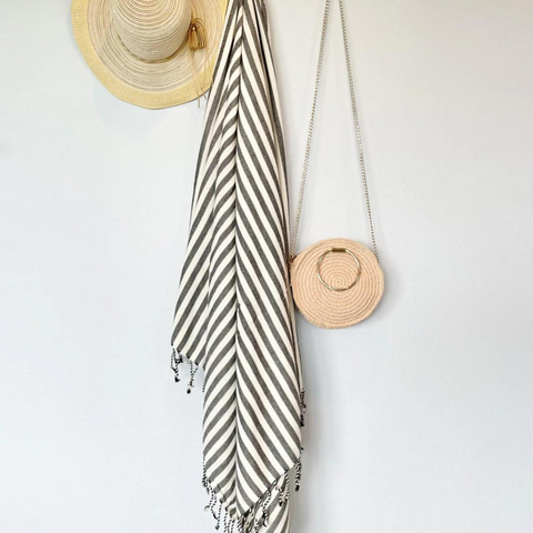 Stripe %100 Pamuk Peştamal 100x200 cm Antrasit