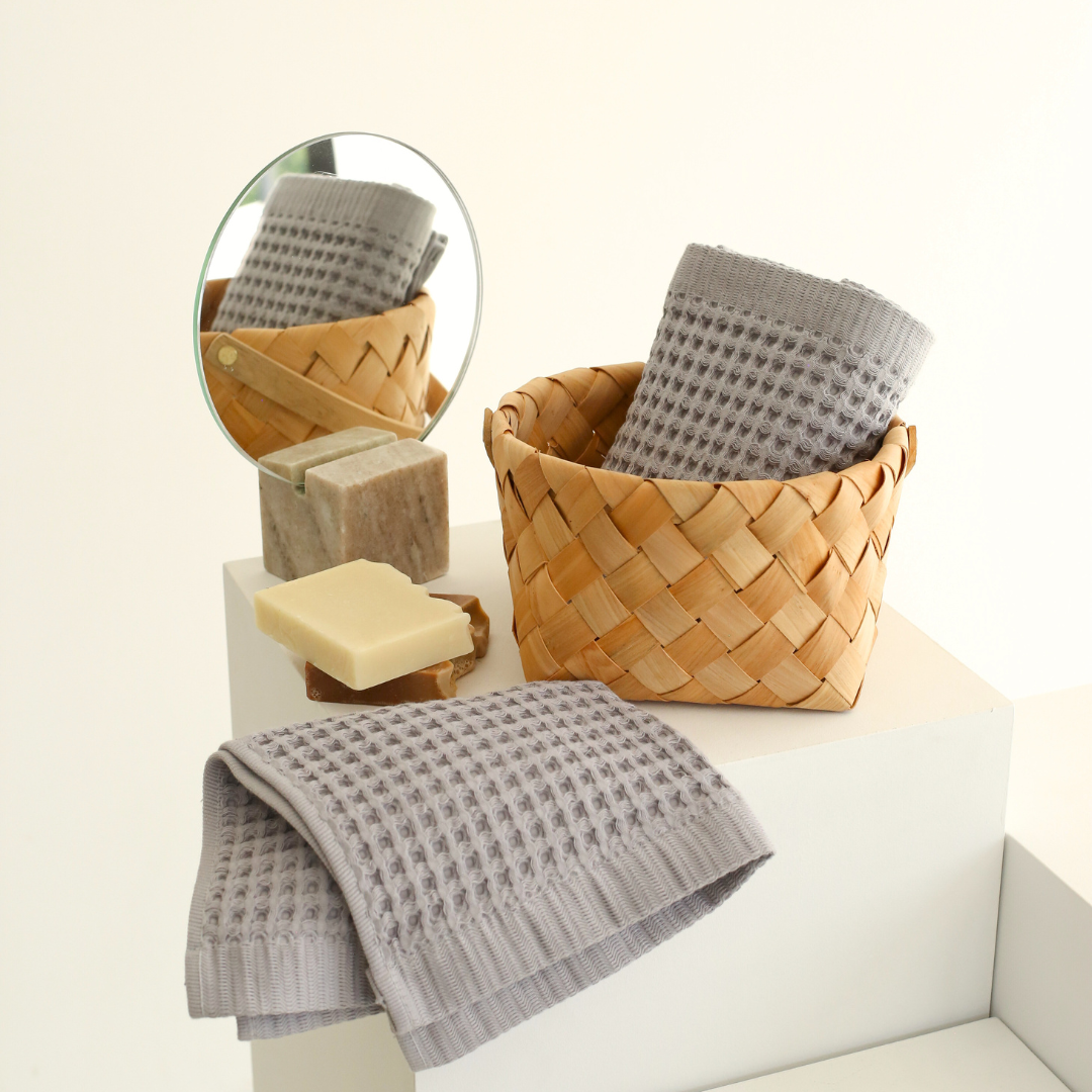 Waffle %100 Pamuk Havlu Gri