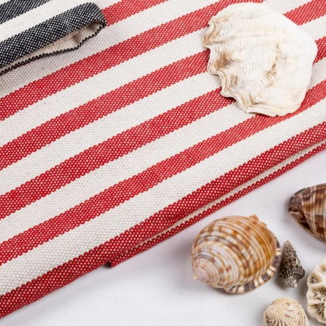 Stripe %100 Pamuk Peştamal 100x200 cm Kırmızı