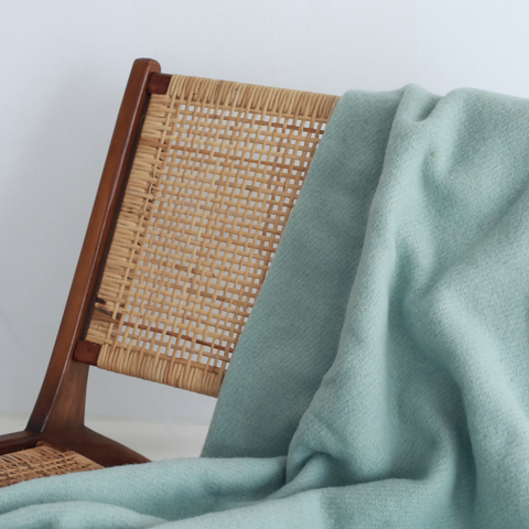 Woolmark Tek Kişilik Saf Yün Battaniye Turkuaz