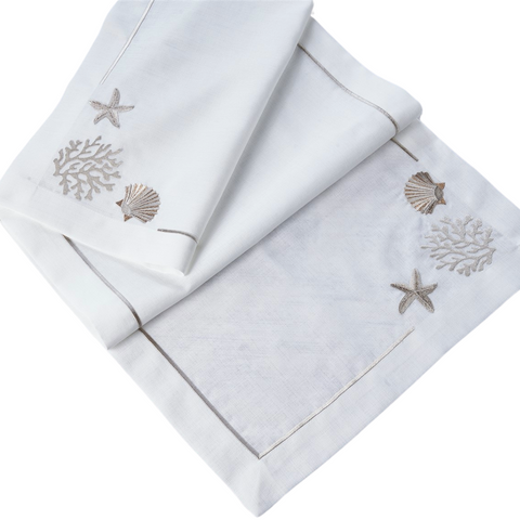 Coral Star Leke Tutmaz Keten Runner 50x150 cm Gold