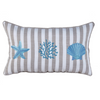 Coral Star Stripe Kırlent Kılıfı 30x50 cm Denim/Gümüş