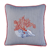 Ocean Kırlent Kılıfı 45x45 cm Beyaz/Kırmızı