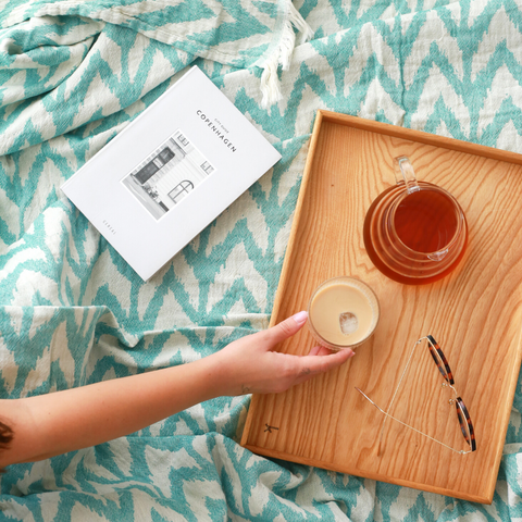 Havana %100 Pamuk Müslin Koltuk Örtüsü 200x220 cm Turkuaz