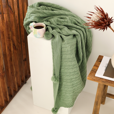 Nova Triko Throw Örtü 130x150 cm Adaçayı