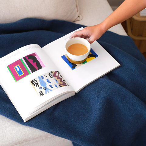 Woolmark Tek Kişilik Saf Yün Battaniye Lacivert