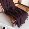 Woolmark Tek Kişilik Saf Yün Battaniye Mor