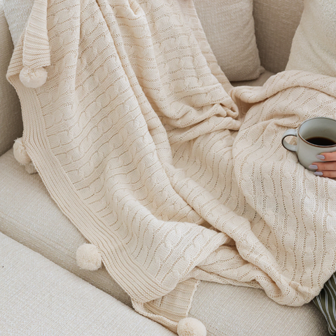 Nova Triko Throw Örtü 130x150 cm Krem