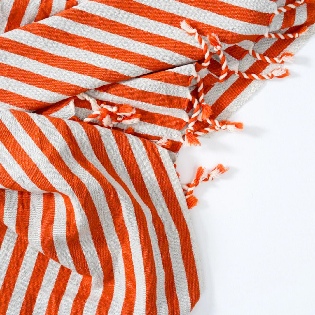 Stripe %100 Pamuk Peştamal 100x200 cm Kırmızı