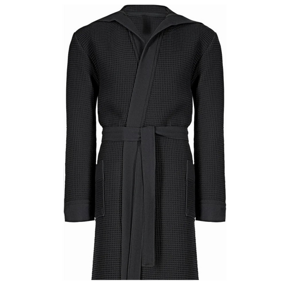 Waffle%100 Pamuk Unisex Bornoz Füme