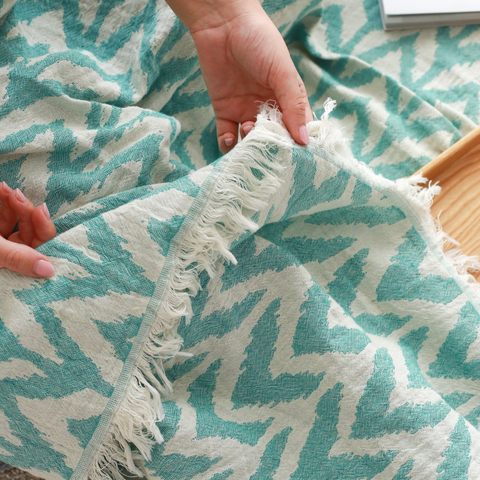 Havana %100 Pamuk Müslin Koltuk Örtüsü 200x220 cm Turkuaz