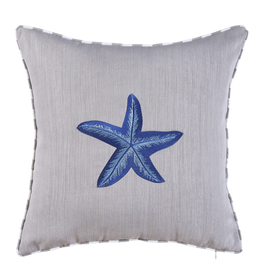 Sea Star Kırlent Kılıfı 45x45 cm Bej/Lacivert
