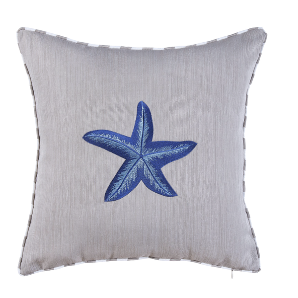 Sea Star Kırlent Kılıfı 45x45 cm Bej/Lacivert