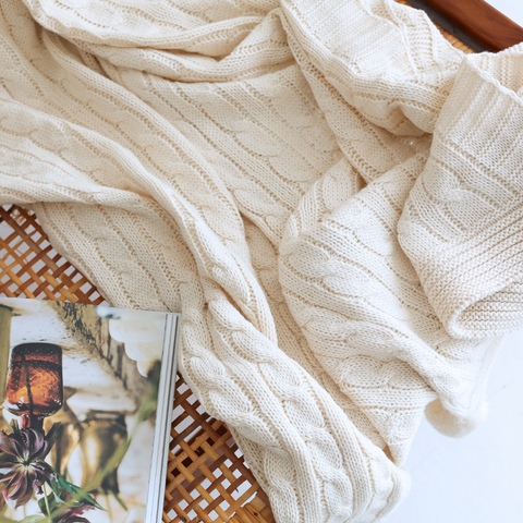 Nova Triko Throw Örtü 130x150 cm Krem