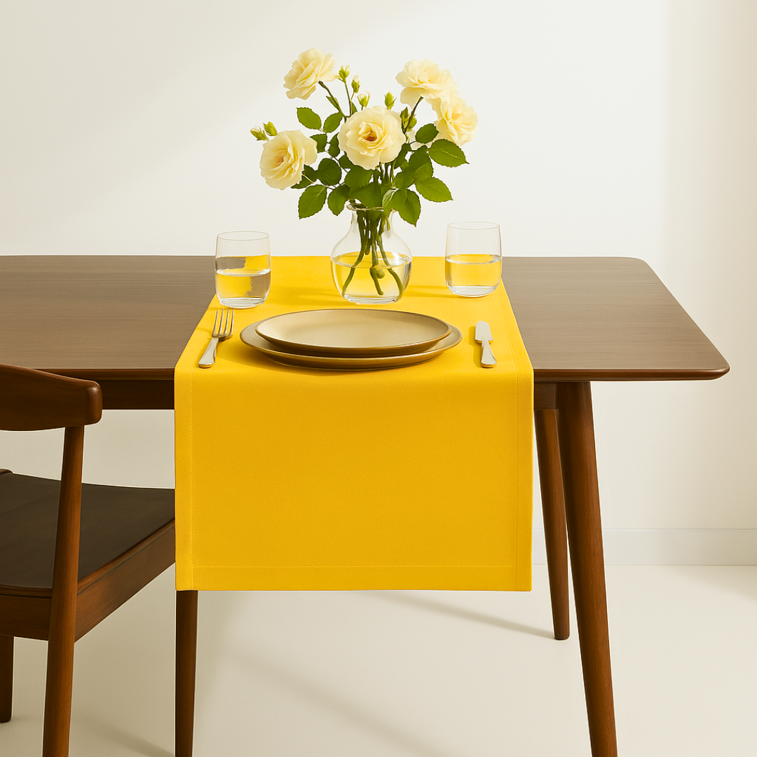 Genoa Dokuma Keten Leke Tutmaz Runner 50x150 cm Sarı