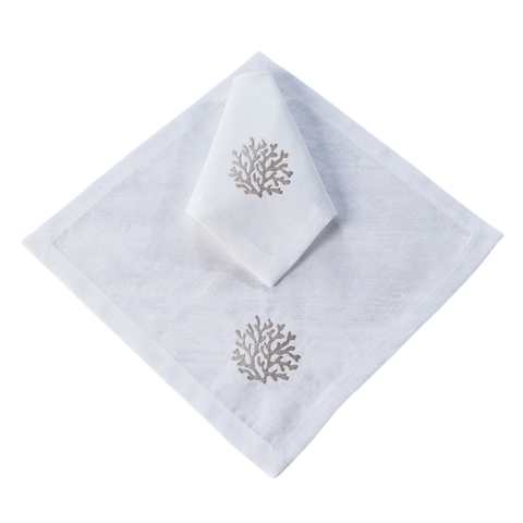 Coral Leke Tutmaz Keten Peçete 45x45 cm Gold (2'li Set)