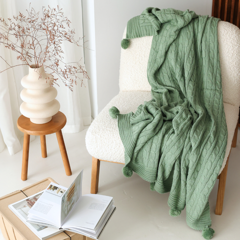 Nova Triko Throw Örtü 130x150 cm Adaçayı