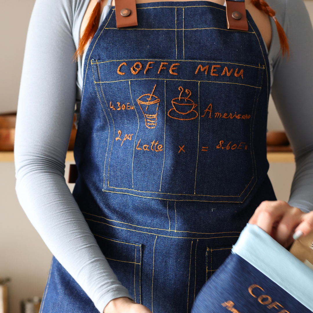 Caffe Tasarım Mutfak Önlük Seti Denim