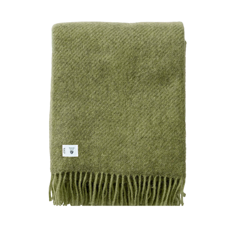 Woolmark Tek Kişilik Saf Yün Battaniye Yeşil