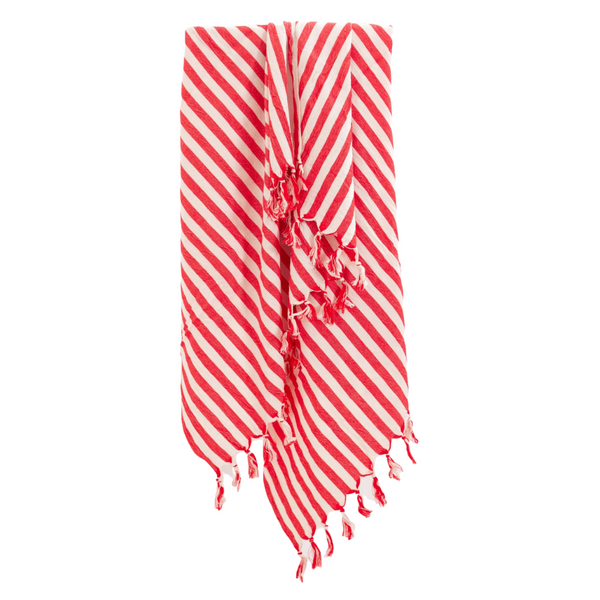 Stripe %100 Pamuk Peştamal 100x200 cm Kırmızı