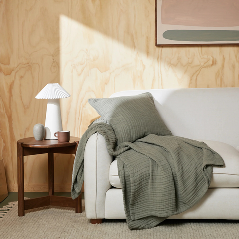 Navigli 4 Kat Müslin Koltuk Şalı 140x200 cm Haki