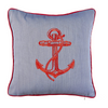 Anchor Kırlent Kılıfı 45x45 cm Beyaz/Kırmızı