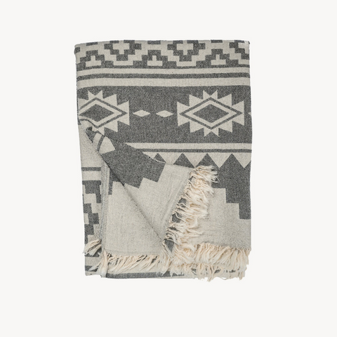 Aztec Müslin %100 Pamuk Peştamal 100x200 cm Füme