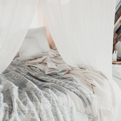 Aztec %100 Pamuk Koltuk Şalı  140x190 cm Buz Grisi