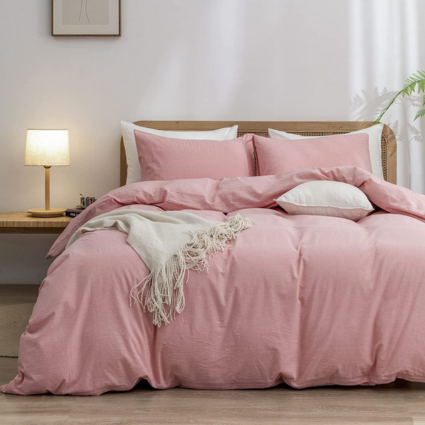Carly %100 Pamuk Tek Kişilik Düz Nevresim Takımı 160x220 cm Pudra