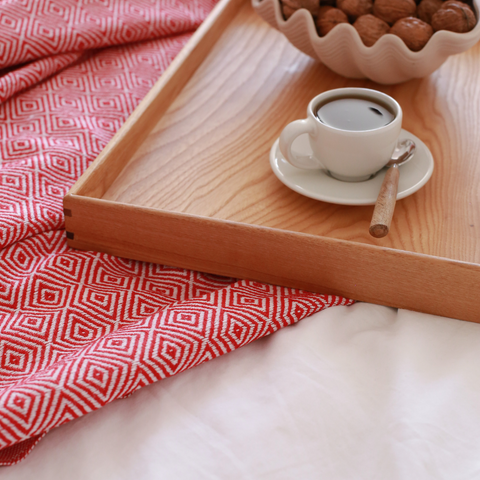 Ashley Çok Amaçlı Çift Kişilik Pamuk Pike 200x240 cm Nar Çiçeği