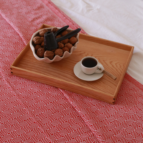 Ashley Çok Amaçlı Çift Kişilik Pamuk Pike 200x240 cm Nar Çiçeği