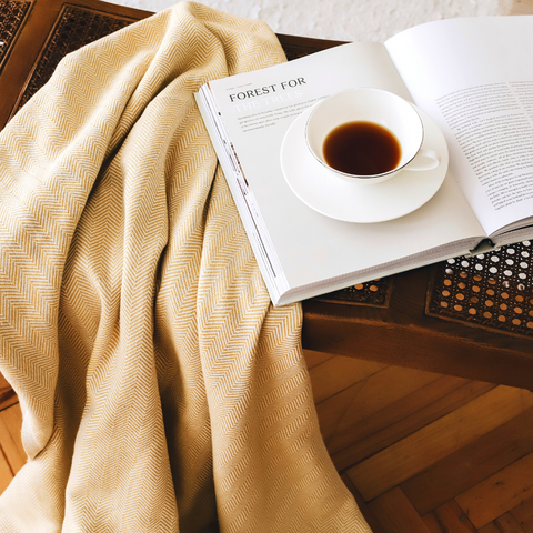 Alba %100 Pamuk Throw Örtü 150x220 cm Sarı