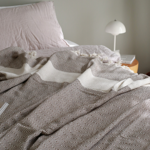 Ashley Çok Amaçlı Çift Kişilik Pamuk Pike 200x240 cm Kahverengi