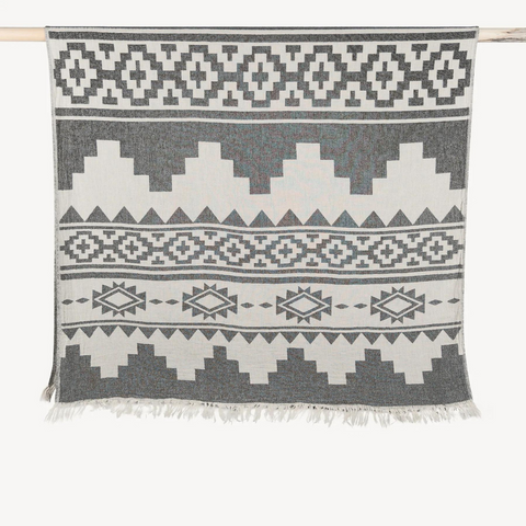 Aztec Müslin %100 Pamuk Peştamal 100x200 cm Füme