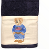 El Nakışı Teddy Bear Organik Pamuk Havlu Lacivert