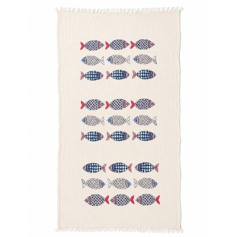 Ocean Throw Dokulu Pamuk Pamuk Peştamal