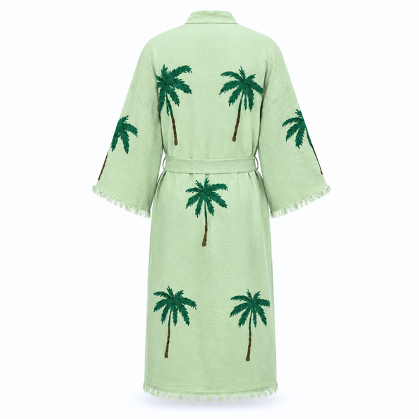 Palm Spring Pamuk Kimono / Sabahlık Yeşil