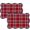 Country Premium Dokuma Kıvrımlı Amerikan Servisi 35x50 cm Lacivert (2'li Set)