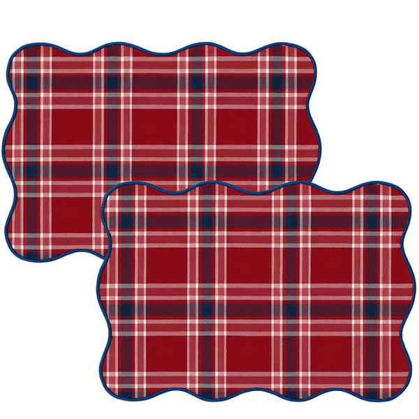 Country Premium Dokuma Kıvrımlı Amerikan Servisi 35x50 cm Lacivert (2'li Set)