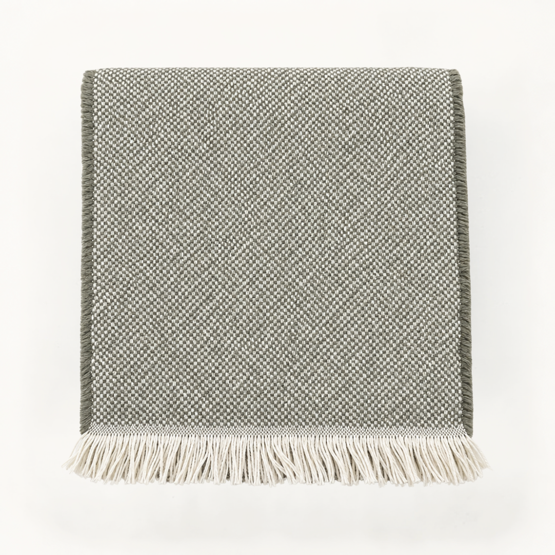 Aura Throw Battaniye 140x190 cm Yeşilimsi Gri