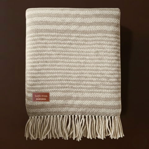 Heritage Tek Kişilik Pure Merino Wool Battaniye Kum (Limited)