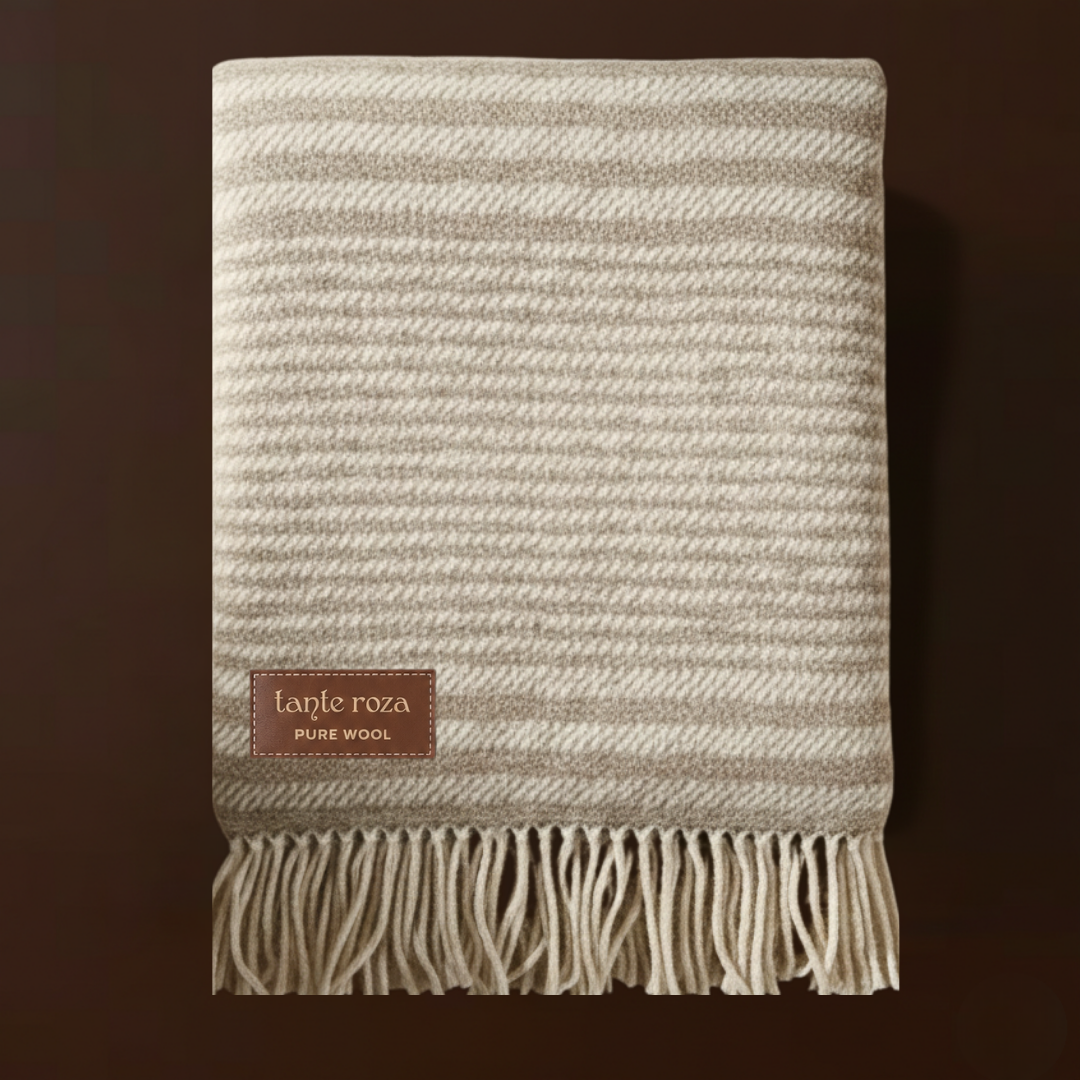 Heritage Tek Kişilik Pure Merino Wool Battaniye Kum (Limited)
